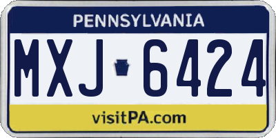 PA license plate MXJ6424
