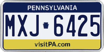 PA license plate MXJ6425