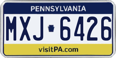 PA license plate MXJ6426