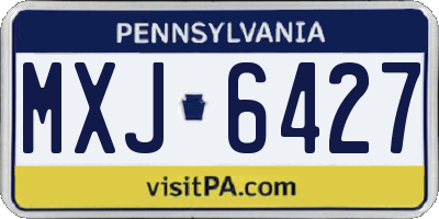 PA license plate MXJ6427