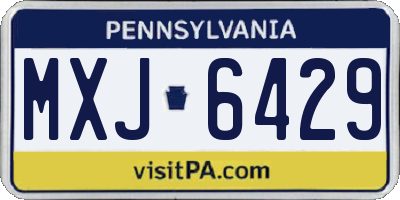 PA license plate MXJ6429