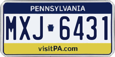 PA license plate MXJ6431