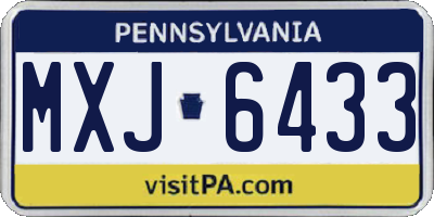 PA license plate MXJ6433