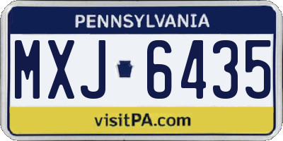 PA license plate MXJ6435