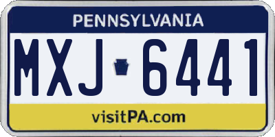 PA license plate MXJ6441