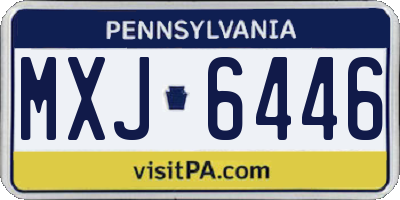 PA license plate MXJ6446