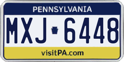 PA license plate MXJ6448