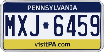 PA license plate MXJ6459