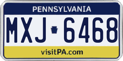 PA license plate MXJ6468