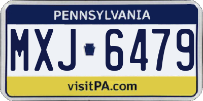 PA license plate MXJ6479