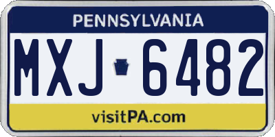PA license plate MXJ6482