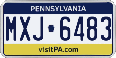 PA license plate MXJ6483