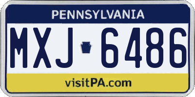 PA license plate MXJ6486