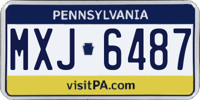 PA license plate MXJ6487