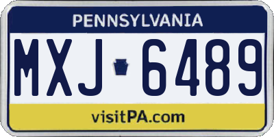 PA license plate MXJ6489