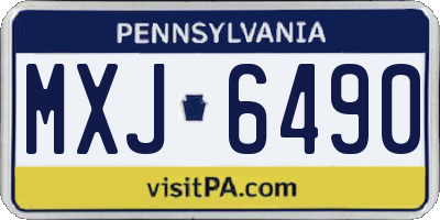 PA license plate MXJ6490