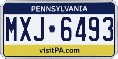 PA license plate MXJ6493
