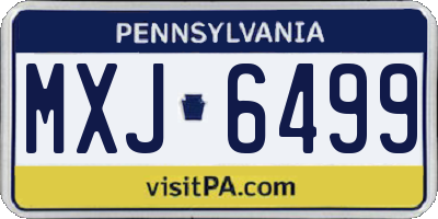 PA license plate MXJ6499