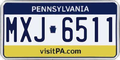 PA license plate MXJ6511