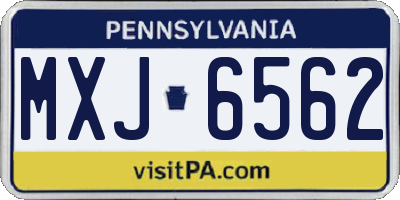 PA license plate MXJ6562
