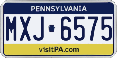 PA license plate MXJ6575