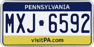 PA license plate MXJ6592