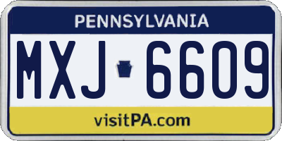 PA license plate MXJ6609