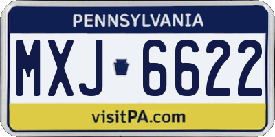 PA license plate MXJ6622