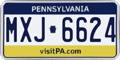 PA license plate MXJ6624