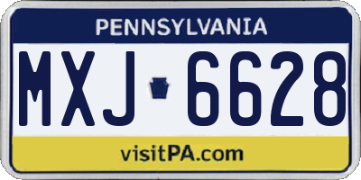 PA license plate MXJ6628