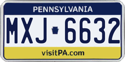 PA license plate MXJ6632