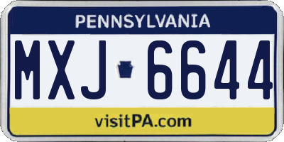 PA license plate MXJ6644