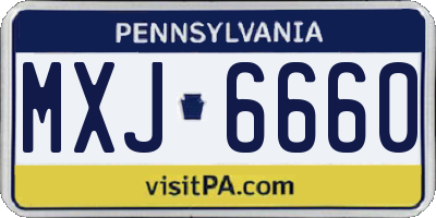 PA license plate MXJ6660