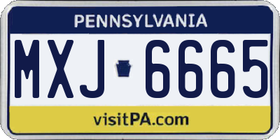 PA license plate MXJ6665