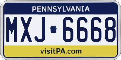 PA license plate MXJ6668