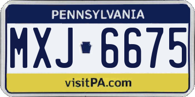 PA license plate MXJ6675
