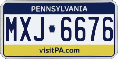 PA license plate MXJ6676