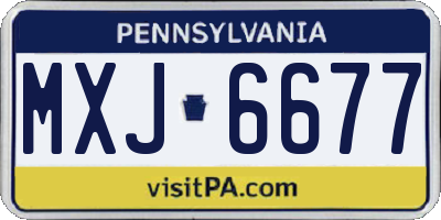 PA license plate MXJ6677