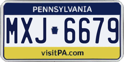 PA license plate MXJ6679