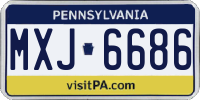 PA license plate MXJ6686