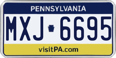 PA license plate MXJ6695
