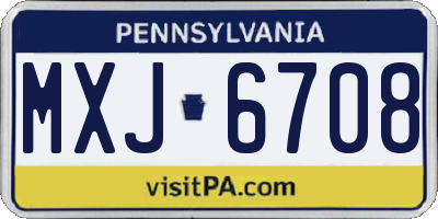PA license plate MXJ6708