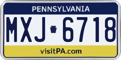 PA license plate MXJ6718
