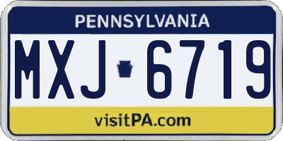 PA license plate MXJ6719