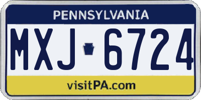 PA license plate MXJ6724