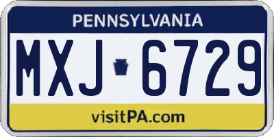 PA license plate MXJ6729