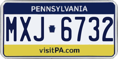 PA license plate MXJ6732