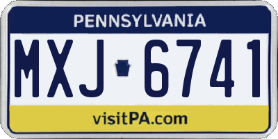 PA license plate MXJ6741