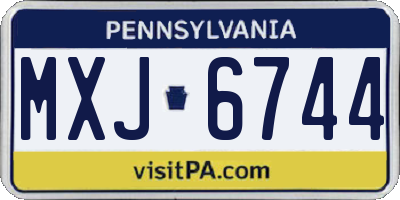 PA license plate MXJ6744