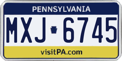 PA license plate MXJ6745